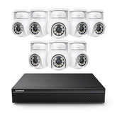 10 Channel 4K PoE Security Camera System with 8 Cameras, 8MP Outdoor Pan-Tilt IP Cameras, AI Detection, Smart Tracking, Color Night Vision, H.265+, Two-Way Audio